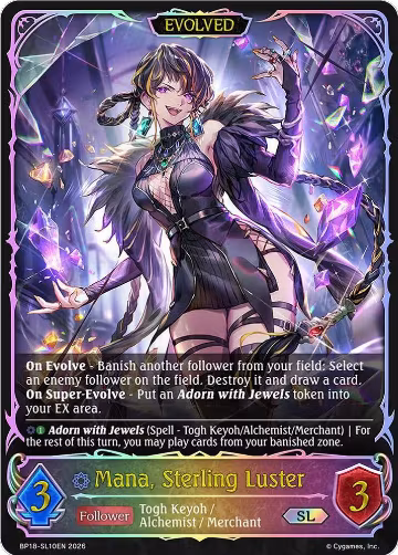 Mana, Sterling Luster (Evolved) (SL) (BP18-SL10EN), Neometropolis — Shadowverse card price