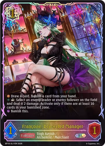 Francoise, Bejeweled Manager (SL) (BP18-SL11EN), Neometropolis — Shadowverse card price