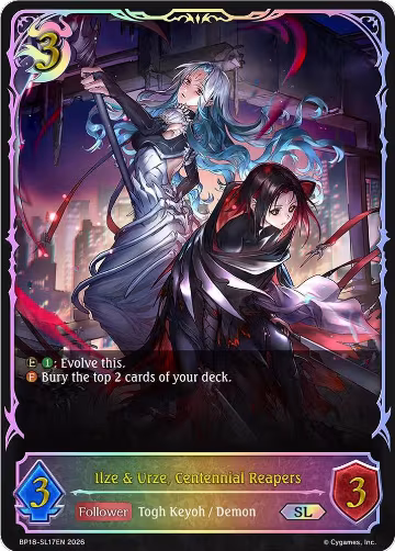Ilze & Urze, Centennial Reapers (SL) (BP18-SL17EN), Neometropolis — Shadowverse card price