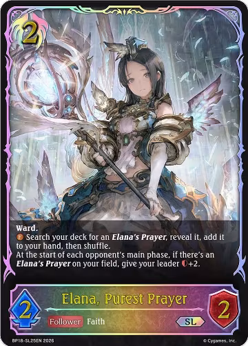Elana, Purest Prayer (SL) (BP18-SL25EN), Neometropolis — Shadowverse card price