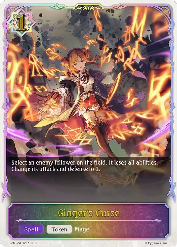 Ginger's Curse (SL) (BP18-SL32EN), Neometropolis — Shadowverse card price