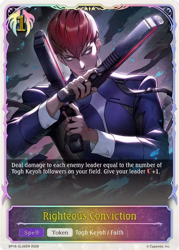 Righteous Conviction (SL) (BP18-SL36EN), Neometropolis — Shadowverse card price