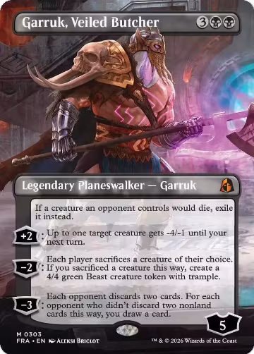 Garruk, Veiled Butcher (Borderless) (303), Reality Fracture — Magic card price