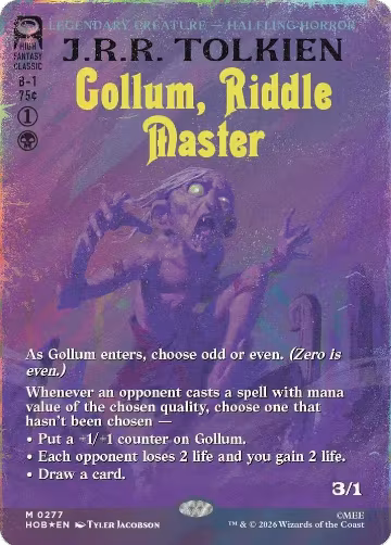 Gollum, Riddle Master (Borderless) (Surge Foil) (277), The Hobbit — Magic card price