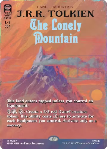 The Lonely Mountain (Borderless) (Surge Foil) (284), The Hobbit — Magic card price