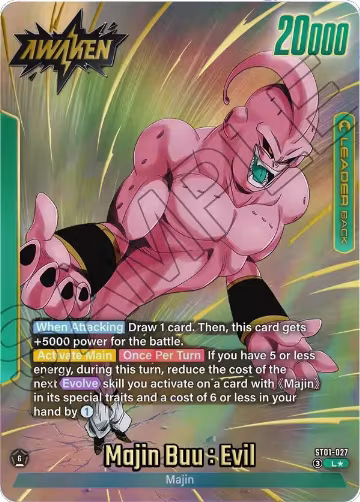 Majin Buu/Majin Buu : Pure Evil // Majin Buu : Evil (Alternate Art) (ST01-027), Story Booster 01 — DB Fusion card price