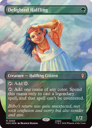 Delighted Halfling (Borderless) (Surge Foil) (65), The Hobbit: Eternal-Legal — Magic card price