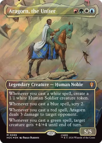 Aragorn, the Uniter (Borderless) (Surge Foil) (69), The Hobbit: Eternal-Legal — Magic card price