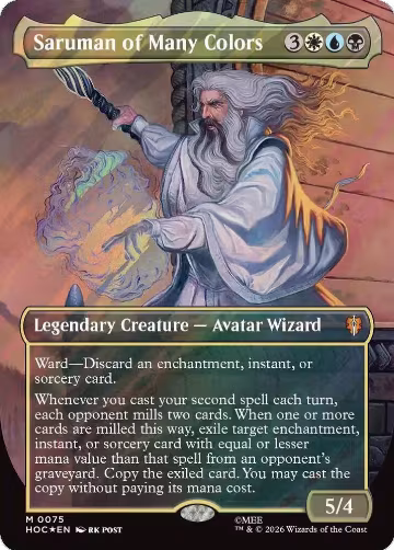Saruman of Many Colors (Borderless) (Surge Foil) (75), The Hobbit: Eternal-Legal — Magic card price