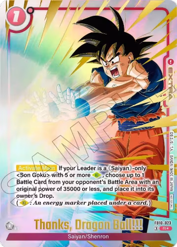 Thanks Dragon Ball!!! (Limited Pack 26-27 WAVE2) (FB10-023), Tournament and Championship Promos — DB Fusion card price