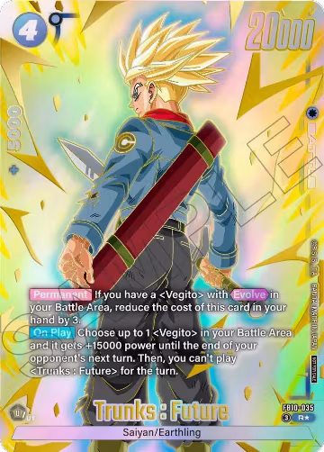 Trunks : Future - FB10-035 (Limited Pack 26-27 WAVE2) (FB10-035), Tournament and Championship Promos — DB Fusion card price