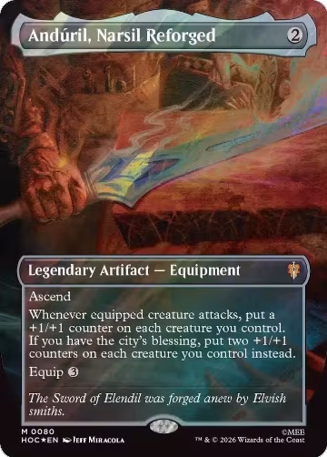 Anduril, Narsil Reforged (Borderless) (Surge Foil) (80), The Hobbit: Eternal-Legal — Magic card price