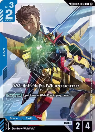 Waldfeld's Murasame (R+) (Link Rare) (GD05-003), Freedom Ascension — Gundam card price
