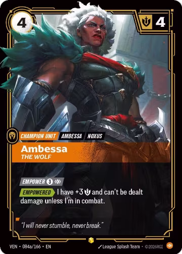 Ambessa, The Wolf (Alternate Art) (084a/166), Vendetta — Riftbound card price