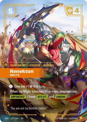 Renekton, Brute (Overnumbered) (177/166), Vendetta — Riftbound card price