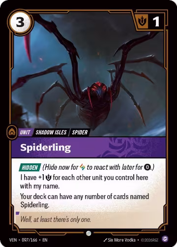 Spiderling (097/166), Vendetta — Riftbound card price