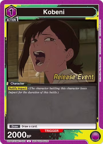 Kobeni (001) (UE22BT/CSM-1-001), CHAINSAW MAN Release Event Cards — Union Arena card price