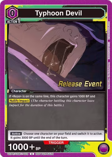 Typhoon Devil (UE22BT/CSM-1-002), CHAINSAW MAN Release Event Cards — Union Arena card price