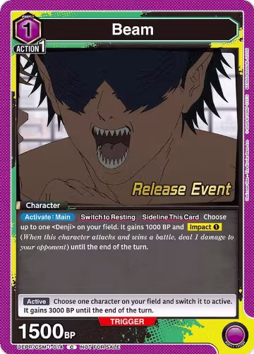 Beam (014) (UE22BT/CSM-1-014), CHAINSAW MAN Release Event Cards — Union Arena card price