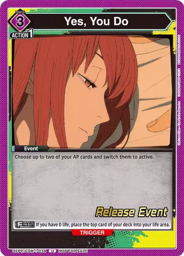 Yes, You Do (UE22BT/CSM-1-034), CHAINSAW MAN Release Event Cards — Union Arena card price