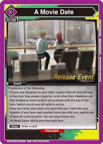 A Movie Date (UE22BT/CSM-1-037), CHAINSAW MAN Release Event Cards — Union Arena card price