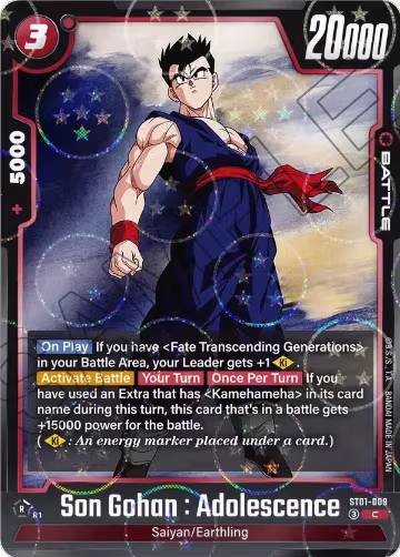 Son Gohan : Adolescence - ST01-009 (Dragon Ball Pattern) (ST01-009), Story Booster 01 — DB Fusion card price
