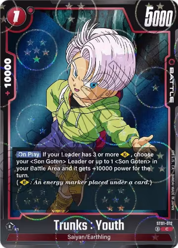 Trunks : Youth - ST01-012 (Dragon Ball Pattern) (ST01-012), Story Booster 01 — DB Fusion card price
