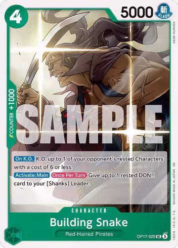 Building Snake (OP17-025), The World's Strongest Warriors — One Piece card price