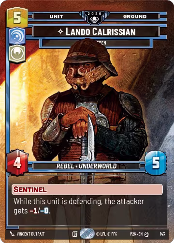 Lando Calrissian - Eyes Open (Prize Wall) (143), Galactic Championship 2026 — Star Wars card price