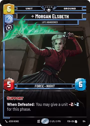 Morgan Elsbeth - Life Abandoned (Prize Wall) (Foil) (154), Galactic Championship 2026 — Star Wars card price