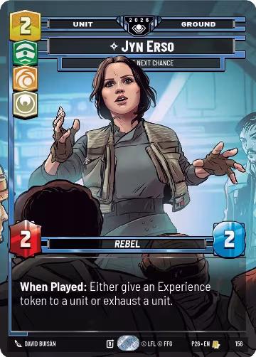 Jyn Erso - Take the Next Chance (Prize Wall) (Foil) (156), Galactic Championship 2026 — Star Wars card price