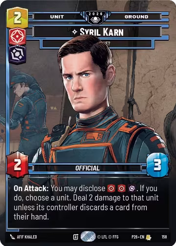 Syril Karn - Where Is He? (Prize Wall) (Foil) (158), Galactic Championship 2026 — Star Wars card price