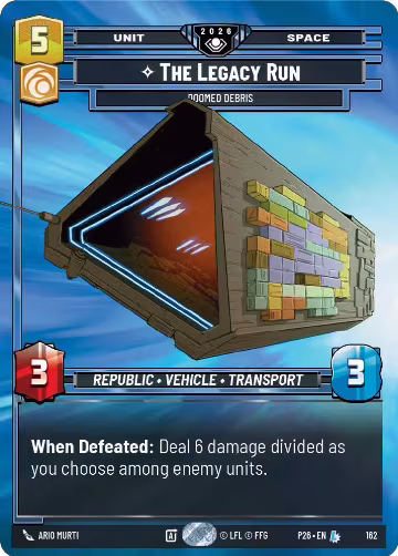 The Legacy Run - Doomed Debris (Prize Wall) (Foil) (162), Galactic Championship 2026 — Star Wars card price