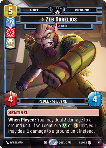 Zeb Orellios - Spectre Four (165), Galactic Championship 2026 — Star Wars card price