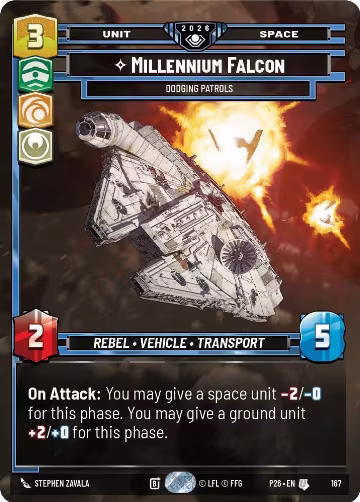 Millennium Falcon - Dodging Patrols (167), Galactic Championship 2026 — Star Wars card price