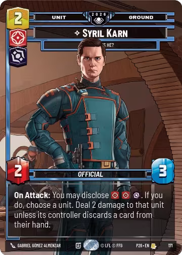 Syril Karn - Where Is He? (171), Galactic Championship 2026 — Star Wars card price