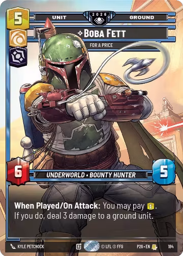 Boba Fett - For a Price (184), Galactic Championship 2026 — Star Wars card price