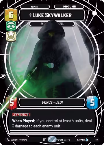 Luke Skywalker - Answering the Call (188), Galactic Championship 2026 — Star Wars card price