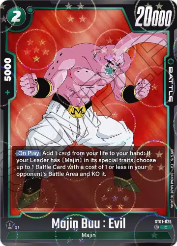 Majin Buu : Evil - ST01-029 (Dragon Ball Pattern) (ST01-029), Story Booster 01 — DB Fusion card price