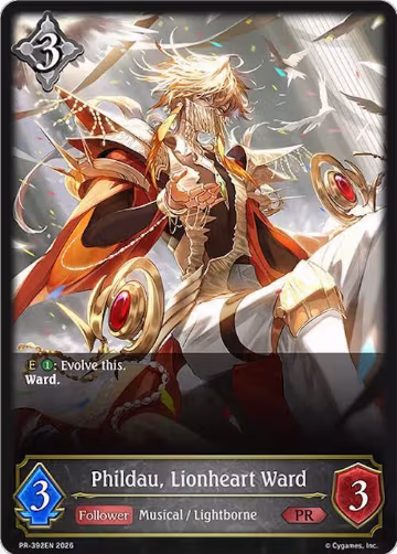 Phildau, Lionheart Ward (PR-392EN), Shadowverse: Evolve Promo Cards — Shadowverse card price