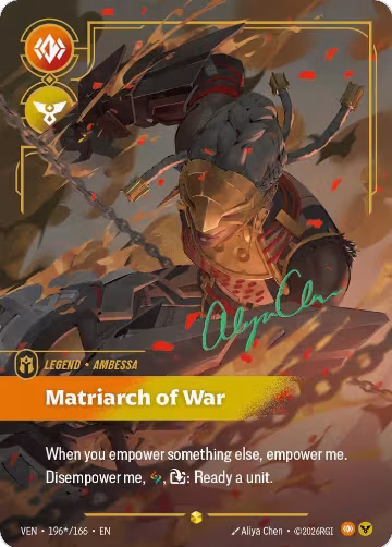 Ambessa, Matriarch of War (Signature) (196*/166), Vendetta — Riftbound card price