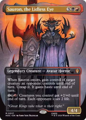 Sauron, the Lidless Eye (Borderless) (37), The Hobbit: Eternal-Legal — Magic card price