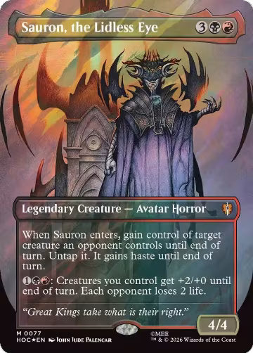 Sauron, the Lidless Eye (Borderless) (Surge Foil) (77), The Hobbit: Eternal-Legal — Magic card price