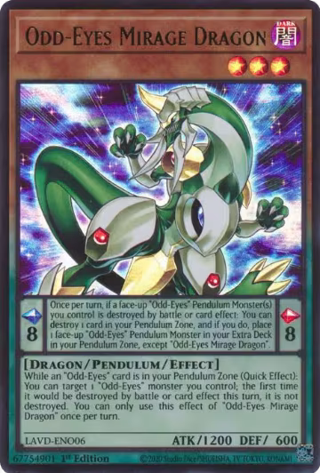 Odd-Eyes Mirage Dragon (LAVD-ENO06), Legendary Arc-V Decks — Yu-Gi-Oh! card price