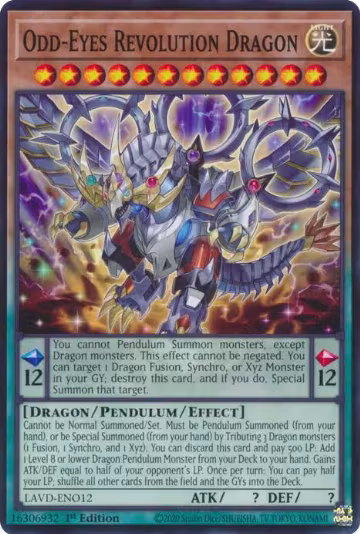 Odd-Eyes Revolution Dragon (LAVD-ENO12), Legendary Arc-V Decks — Yu-Gi-Oh! card price