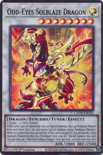 Odd-Eyes Solblaze Dragon (LAVD-ENO26), Legendary Arc-V Decks — Yu-Gi-Oh! card price