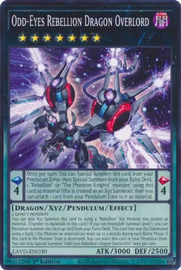Odd-Eyes Rebellion Dragon Overlord (LAVD-ENO30), Legendary Arc-V Decks — Yu-Gi-Oh! card price
