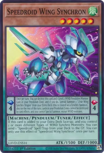 Speedroid Wing Synchron (LAVD-ENS14), Legendary Arc-V Decks — Yu-Gi-Oh! card price