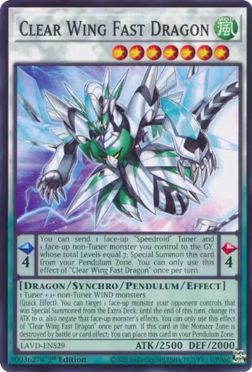 Clear Wing Fast Dragon (LAVD-ENS29), Legendary Arc-V Decks — Yu-Gi-Oh! card price