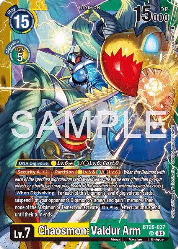 Chaosmon: Valdur Arm (BT20-037 SR), Limited Card Pack -Final Crest- — Digimon card price
